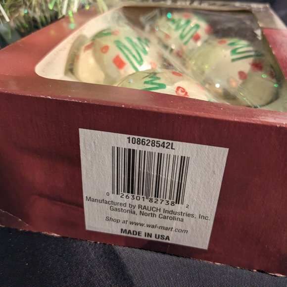 Vtg Holiday Time Rauch Glass Abstract Green Tree Ornaments "R" On The Cap - Picture 13 of 13